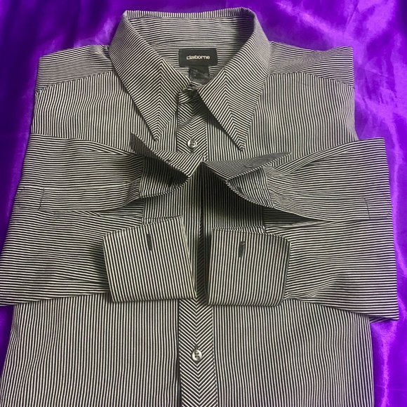 Claiborne Class Cuff Link Shirt Sz XL - Picture 4 of 10